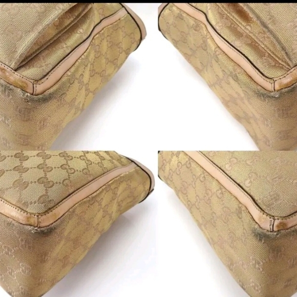 Sale today Authentic Gucci beige / tan tote bag $1100 serial number vintage Used - Picture 8 of 12